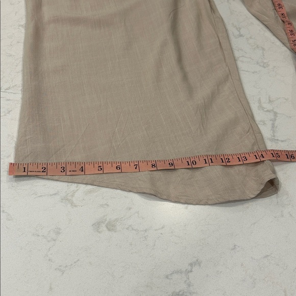 Hunter & Brown Beachy BOHO Casual Flowy One Piece Sleeveless Jumpsuit Tan XL - Picture 12 of 15